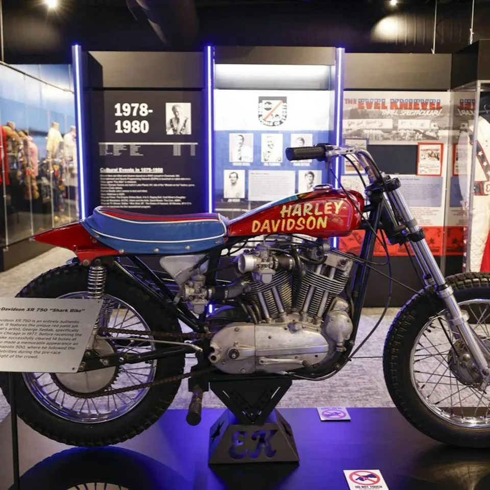 A Harley-Davidson motorcycle in the Evel Knievel collection