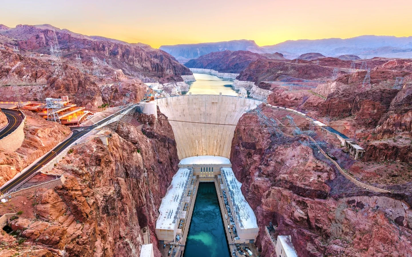 Hoover Dam and its bypass bridge on the canyon tour route