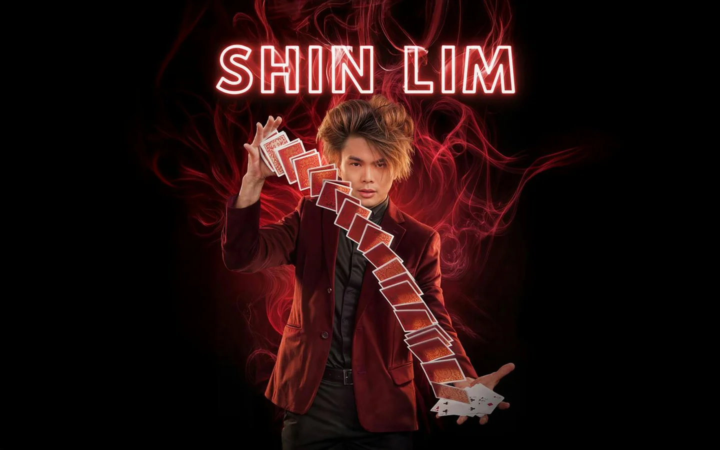 Shin Lim promotional artwork showing playing cards